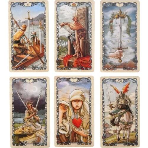 78pcs English Tarots Mucha Cards Deck Fate Divination Oracle Card Funny Family Board Game Party Game Playing Card