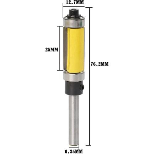 Free shipping 1Pc 1/4" Shank Template/Trim Router Bit Routing Cutters. Features: top & bottom ball bearings Woodworking Tool