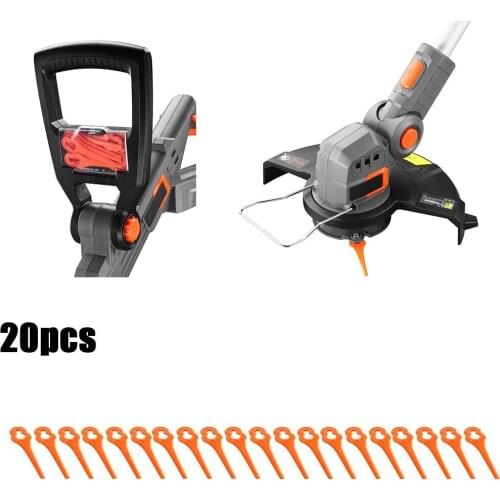 20Pcs 90*7*11.5mm Plastic Blades FUXTEC 20V FX-E1RT20 Cordless Strimmer Grass Trimmer Garden Mower Accessories