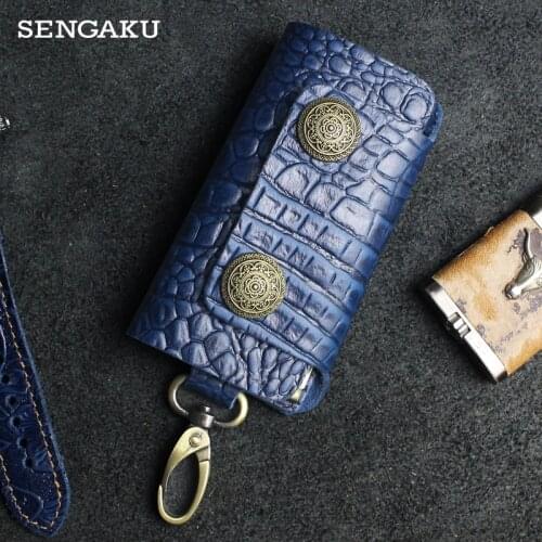 Handmade Genuine Leather Key box DIY keychain Housekeeper Key Pocket Portable Organizer Car Key Holder