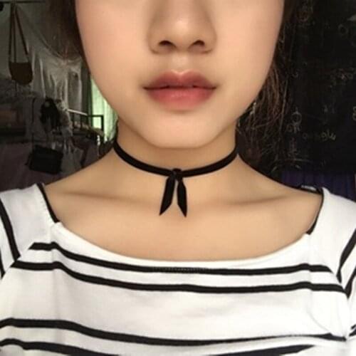 Cute Girls New Black Velvet Bowknot Choker Necklaces For Women Gothic Ribbon Necklace Female Jewelry Party Gifts