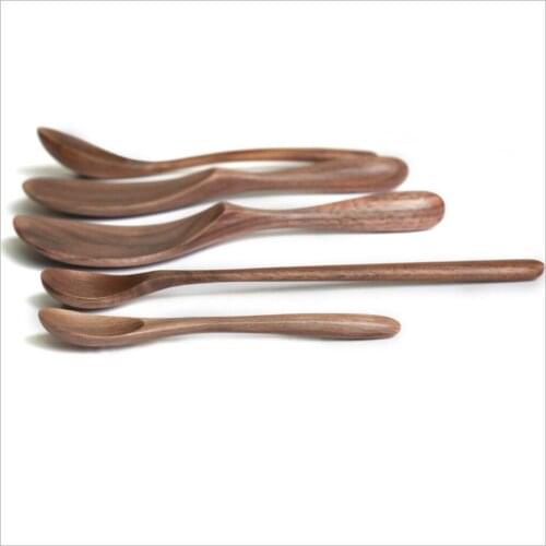 Long Handle Wooden Wood Spoon Coffee Honey Tea Stir Mix Kitchen Tool Scoop