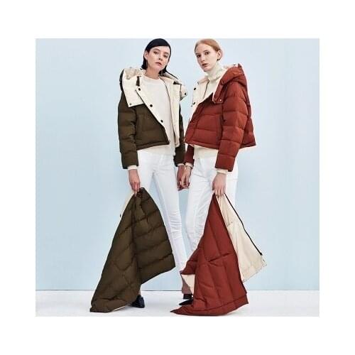 Double faced 2017 Winter Jacket women Goose down jackets medium-long Hood down coat slim casual Womens outerwear plus size