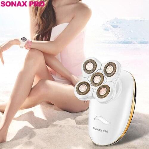 USB Charging 3 IN 1 Five-head Electric Epilator Hair Removal Shaver Razor Female Shaving Machine For Bikini Body Face Leg 15