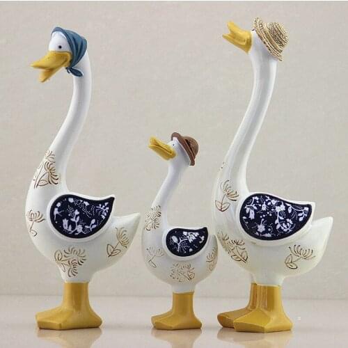 European Chinese style Resin Crafts A family of three ducks Gift home desktop decor decoration ornaments(A699)