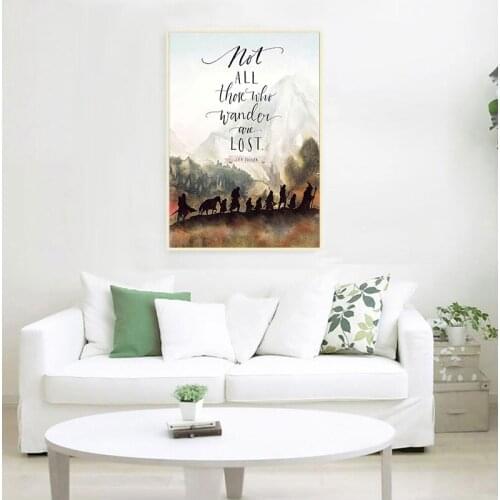 Fantasy Literature Movie Poster Wall Art Canvas Painting Picture J.R.R. Tolkien Quotes Prints for Living Room Home Decor
