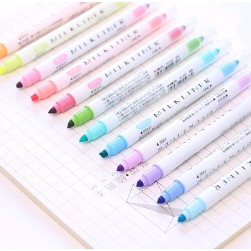 6 colour Double Headed Highlighter Fluorescent Pen School Office Supply