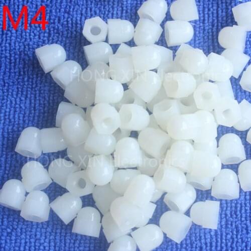 M4 1 pcs white Nylon acorn nuts /4mm Protection Dome Head hex Cover Nuts/Plastic hexagon Cap Nut brand new high-quality