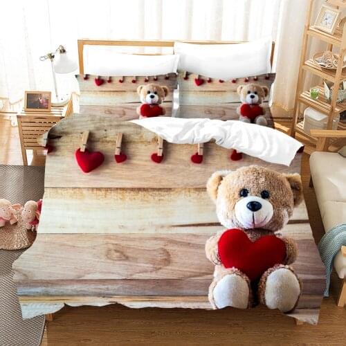 Toy Teddy Bear Bedding Set Love Fashion 3D Print Comforter Luxury Queen King Single Duvet Cover Set Home Textile Decor Modern