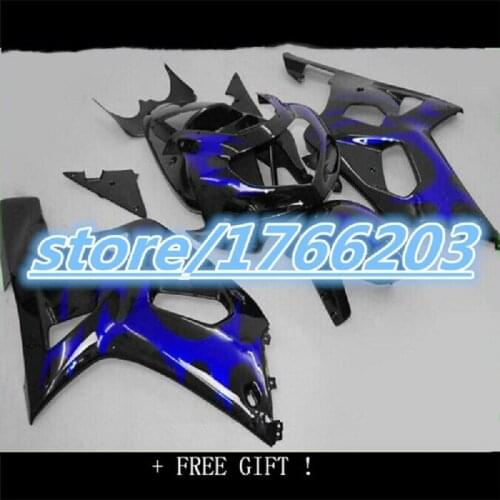 Custom Fairing kit for GSXR600 750 K1 01 02 03 GSXR 600 GSXR750 2001 2002 2003 ABS black blue Fairings