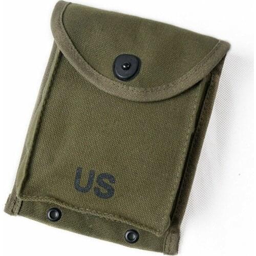 KOREAN WAR OUTDOORS WW2 US ARMY 30RD M1 CARBINE ARMY GREEN CANVAS MAGAZINE POUCH armyshop2008
