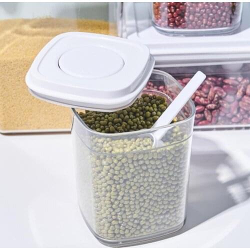 350ml/700ml/1000ml Storage Jar Multifunctional Large Capacity Acrylic Press Type Square Food Sealed Box Container for Home