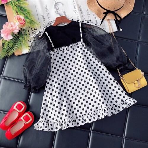 2018 new spring autumn/winter/summer Girls Kids Boys Wave point Dress comfortable cute baby Clothes Children Clothing