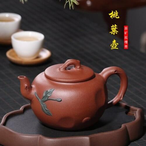 Wholesale undressed ore bottom groove green pure hand-made zhi-gang cao a undertakes to peach leaf pot of tea gift box