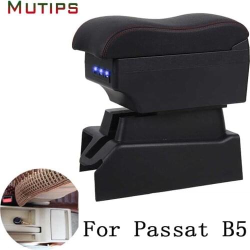 Mutips For VW Passat b5 car armrest leather arm rest usb storage box interior center console accessories decoration 1999-2005