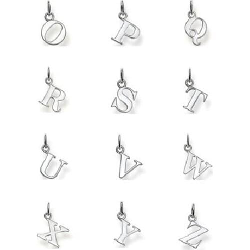 Silveer Plated Capital Letter O to Z Pendant Fit Necklaces Bracelets, European Most Fashion Charm Pendant Jewerly for Women Men
