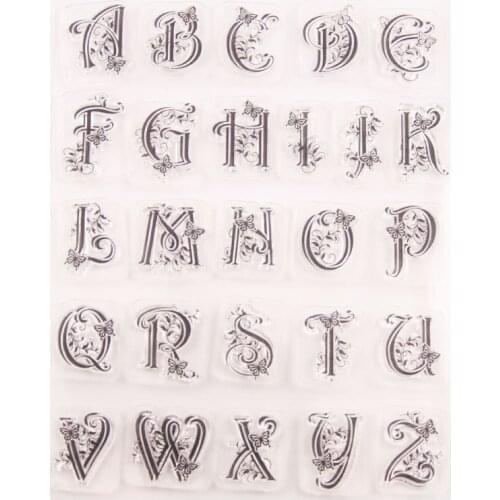 English Capital Letter Silicone Clear Stamp for Scrapbooking Album DIY Craft Background Decoration Rubber Stamp