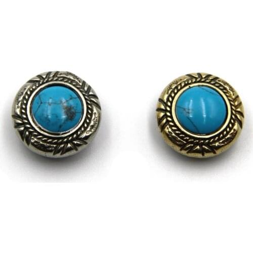 Blue Turquoise Concho For Leather Screw Rivets Back
