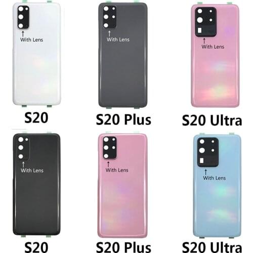 10PCS Battery Glass Back Cover Rear Case Parts With Camera Lens For Samsung Galaxy S20 Ultra G988 S20 Plus S20+G985 S20 G980