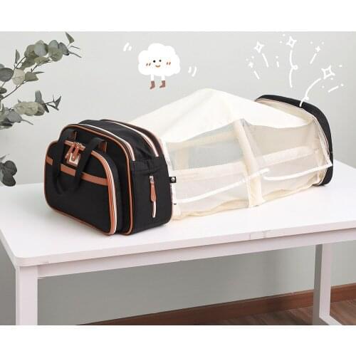 IMBABY Mummy Baby Diaper Bag Bed Backpack Upgrade Detachable Stroller Nappy Bag Infant Portable Folding Crib Nursing Shoulder