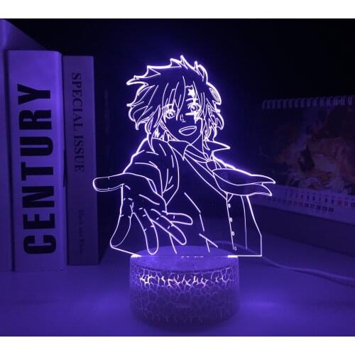 3D LED Lamp Anime Figure Visual Illusion White Cracked Base Acrylic Panel Animation Peripherals Night Light for Kids Home Decor