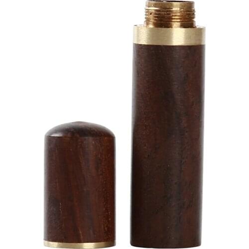 Exquisite Handmade DIY Leather Hand Sewing Needle Storage Tube Household Sandalwood Tube Knitting Needle Holder Sewing Supplies