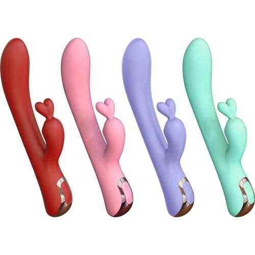 USB rechargeable waterproof double ears soft silicone g spot sex toy rabbit vibrator for women