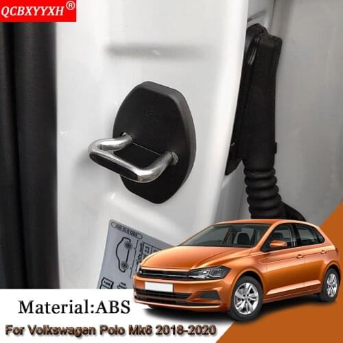 ABS Car Door Lock Protective Covers Door Check Arm Protector Auto Accessories For Volkswagen Polo Mk6 AW Virtus Sedan 2018-2020