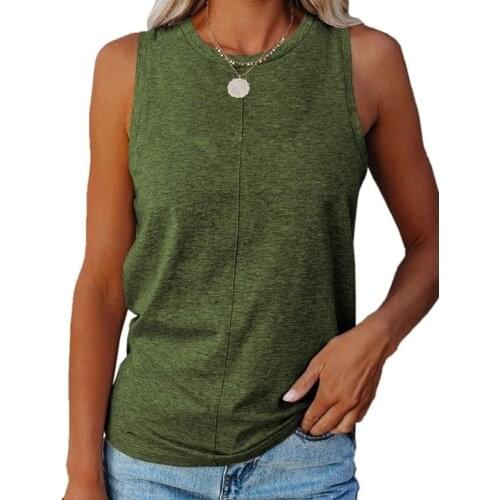 Tanks Tops Women Summer Vest Tops Women Casual O Neck Sleeveless Solid Color T-shirts Fashion Female Loose Plus Size S-5XL Mujer