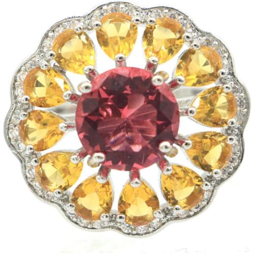 23x15mm Fancy Created Pink Kunzite For Ladies Daily Wear Wholesale Drop Shipping Silver Rings