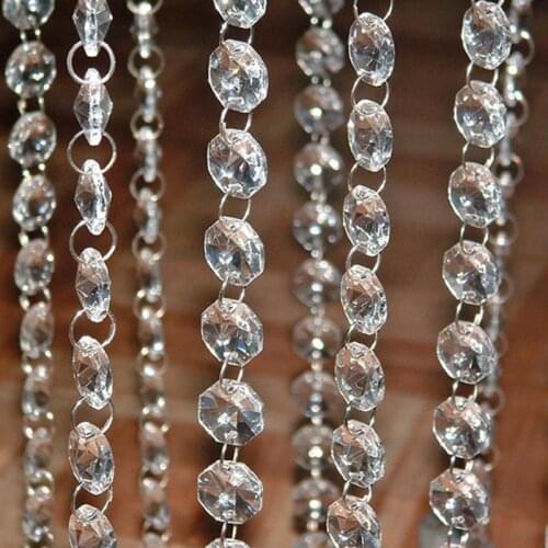 1M Octagonal Beads Garland Crystal Octagonal Beads Curtain Bead Pendant Pendant Wedding Decoration Light Lamp Decoration