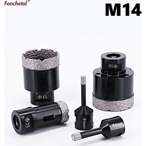 1PC-M14 brazed diamond hole drill, marble hole opener, granite tile reaming, special drill bit for angle grinder