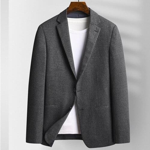2021 classic Fashion Spring Autumn Casual Suit Men Striped Blazer Young Elastic Single Breasted Smart Casual Plus Size M-3XL 4XL