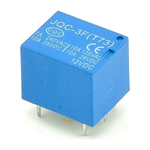 5PCS/lot 12V JQC-3FF T73 Power Relays 10A 250VAC