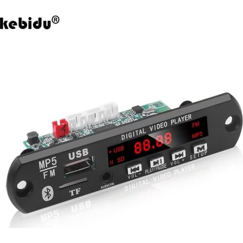 5V 12V MP5 Decoder Board MP3 Module WMA 1280x720 2-Channel Output Wireless Bluetooth5.0 Audio Module Support e-book USB TF Radio