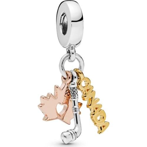 925 Jewelry Fits Pandora Bracelets Canada Dangle Charm Rose Fashion Beads Original Sterling Silver Making