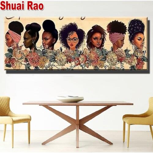 Large Size DIY Diamond Painting"African Woman"Full Drill handwork Rhinestone Embroidery Cross Stitch Arts and Craft,Portrait