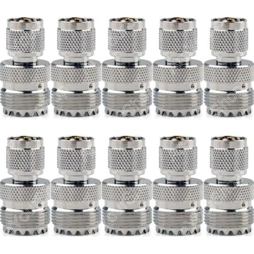 Areyourshop Sale 10 Pc Adapter SO239 UHF Jack Female To Mini UHF Male Plug Connector Straight F/M m