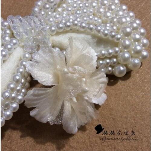 10 Pieces Embellishment Flower Lace Applique Patches Champagne Embroidered Floral Lace Trimming Sewing Supplies Accessories