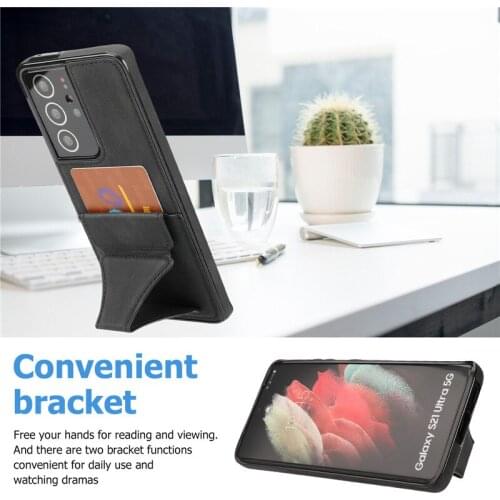 For Samsung Galaxy A42/32/12/72/52/51/71 5G 21S/30 Metal magnetic Car bracket phone case Ultra-thin Card package Anti-fall cover