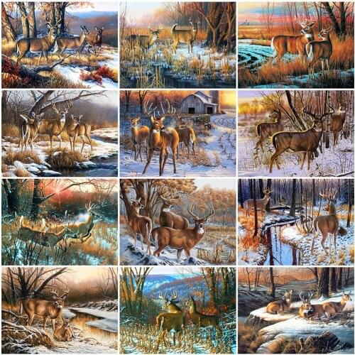Evershine Diamond Painting Animals New Arrival Diamond Embroidery Deer Rhinestone Picture Snow Cross Stitch Winter Home Decor