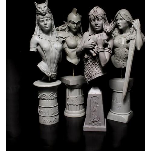 Resin Figure 1/10 ancient woman warrior BUST (WITH BASE ) Model Unassambled Unpainted Figure Building Kit