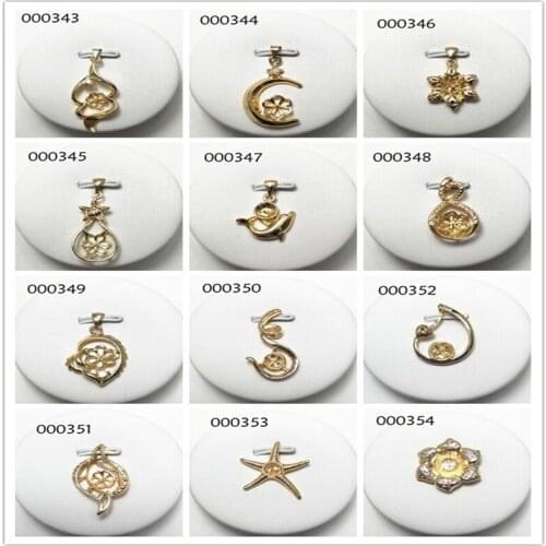 Gold Plated Material Pendant Mountings Findings, Pendant Settings Jewelry Parts Fittings for Akoya Edison Pearls Corals, Jade