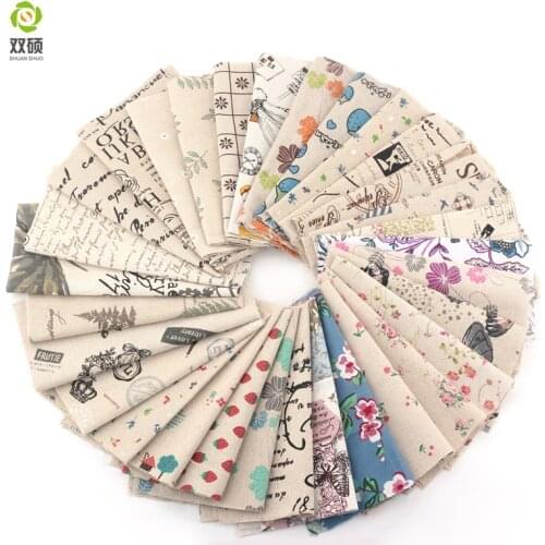 Random Color No Repeat Cotton Linen Fabric For DIY Patchwork Handicraft,Zero Wallet, Meal Pad Fabric 30pcs/lots 18X20CM