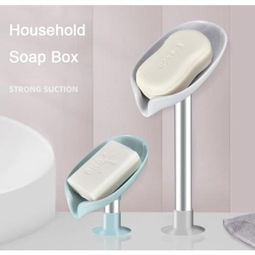 Leaf Shape Soap Box Drain Soap Holder Box Bathroom Shower Soap Holder sponge Storage Plate Tray Bathroom Supplies Bathroom Gadge