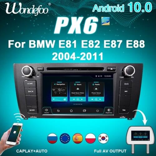2 din android 10 car radio with screen PX6 For BMW 1 Series E81 E82 E87 E88 2004-2011 auto audio 2DIN intelligent system stereo