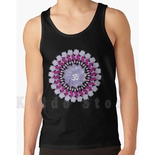 Om Mandala tank tops vest 100% Cotton Om Mandala Violet