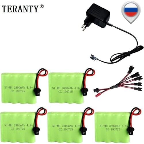 Upgrade 4.8v 2800mah NiMH Battery And Charger For Rc Toys Cars Tanks Robots Guns Boats AA Ni-MH 4.8v Rechargeable Battery Pack