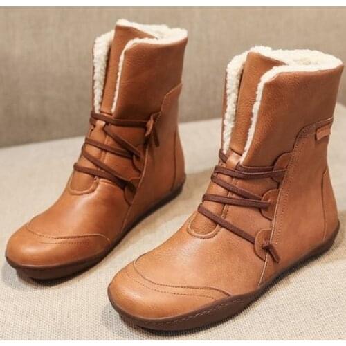 Fashion New Women Boots Winter Plush Ankle Waterproof Warm Snow Boots Platform Keep with Thicken Fur Heels Botas Mujer Femme