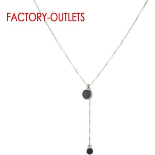 Hot Sale Simple Round Shape Charm Necklace Pendant Fashion 925 Sterling Silver Jewelry For Women Girls Fine Necklace Party Gift